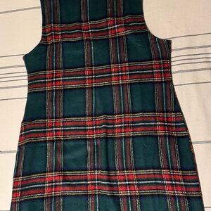 Plaid Mini Dress - Green and Red